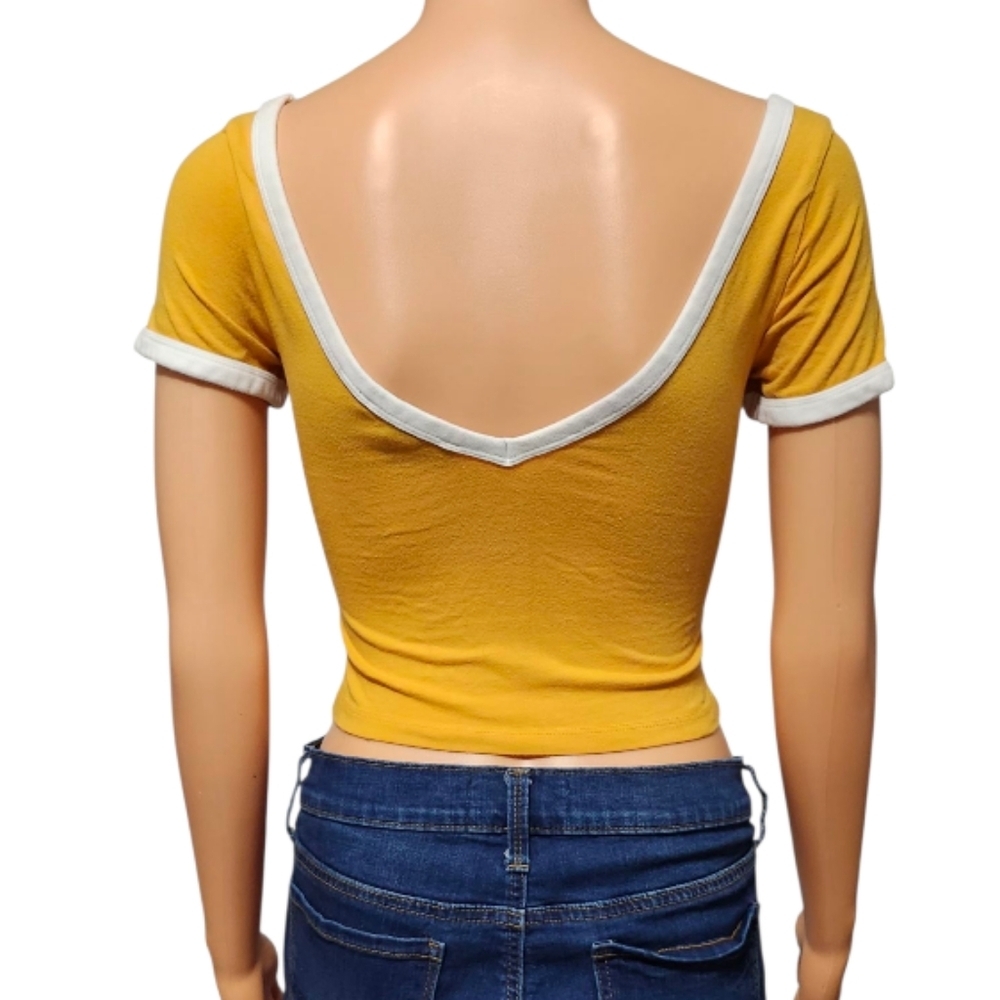 Forever 21 Yellow V-Neck Crop Top - Picture 5 of 7
